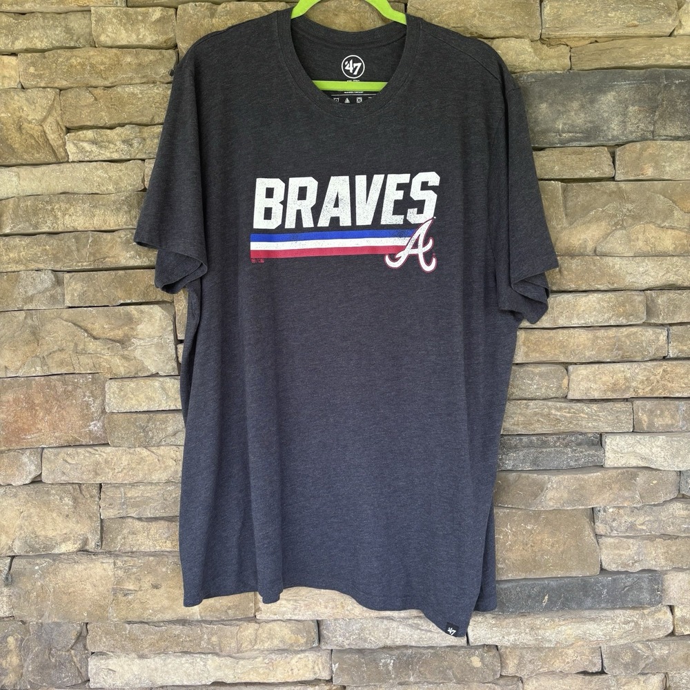 47' Brand‎ Atlanta Braves MLB Baseball Mens Short Sleeve T Shirt XXL